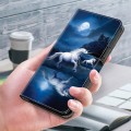 For iPhone 13 Pro Crystal Painted Leather Phone case(White Horse)
