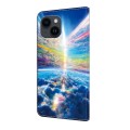 For iPhone 13 Pro Crystal Painted Leather Phone case(Colorful Sky)