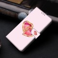 For iPhone 12 Pro Max/13 Pro Max Crystal Painted Leather Phone case(Love Peach)