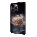 For iPhone 12 Pro Max/13 Pro Max Crystal Painted Leather Phone case(Peony)