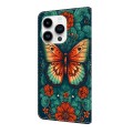 For iPhone 11 Pro Crystal Painted Leather Phone case(Flower Butterfly)