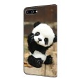 For iPhone 8 Plus/7 Plus Crystal Painted Leather Phone case(Panda)