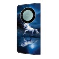 For Honor Magic5 Lite/X40 Crystal Painted Leather Phone case(White Horse)