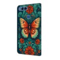 For Honor 9 Lite Crystal Painted Leather Phone case(Flower Butterfly)
