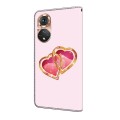 For Honor 50 Pro Crystal Painted Leather Phone case(Love Peach)