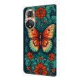 For Honor 50 Crystal Painted Leather Phone case(Flower Butterfly)