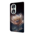 For Honor 90 Crystal Painted Leather Phone case(Peony)