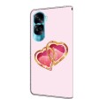 For Honor 90 Lite Crystal Painted Leather Phone case(Love Peach)