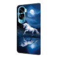 For Honor 90 Lite Crystal Painted Leather Phone case(White Horse)