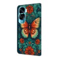For Honor 90 Lite Crystal Painted Leather Phone case(Flower Butterfly)