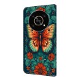 For Honor X9 4G/5G/X30/Magic4 Lite Crystal Painted Leather Phone case(Flower Butterfly)