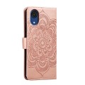 For Samsung Galaxy A03 Core Sun Mandala Embossing Pattern Phone Leather Case(Rose Gold)