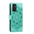 For Samsung Galaxy A13 5G Sun Mandala Embossing Pattern Phone Leather Case(Green)