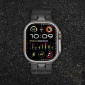 For Apple Watch Ultra 2 49mm Mecha Style Milanese Metal Watch Band(Titanium Grey)