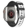 For Apple Watch Ultra 49mm Oak Silicone Watch Band(Black White)