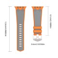 For Apple Watch Series 7 45mm Oak Silicone Watch Band(Orange Grey)