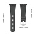 For Apple Watch Series 4 44mm Oak Silicone Watch Band(Black Grey)