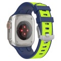 For Apple Watch Series 4 44mm Oak Silicone Watch Band(Blue Lime)