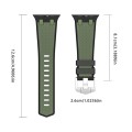 For Apple Watch Series 3 42mm Oak Silicone Watch Band(Black Army Green)