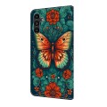For Samsung Galaxy A05 Crystal Painted Leather Phone case(Flower Butterfly)
