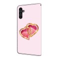 For Samsung Galaxy A35 5G Crystal Painted Leather Phone case(Love Peach)