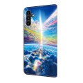 For Samsung Galaxy S21 FE 5G Crystal Painted Leather Phone case(Colorful Sky)