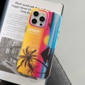 For iPhone 14 Coconut Dual-side Laminating Laser Frosted Phone Case(Yellow)