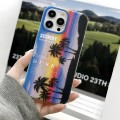 For iPhone 15 Coconut Dual-side Laminating Laser Frosted Phone Case(Blue)