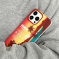 For iPhone 14 Coconut Dual-side Laminating Laser Frosted Phone Case(Red)