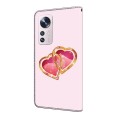 For Xiaomi 12 Crystal Painted Leather Phone case(Love Peach)