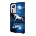 For Xiaomi 12 Crystal Painted Leather Phone case(White Horse)