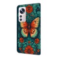 For Xiaomi 12 Crystal Painted Leather Phone case(Flower Butterfly)
