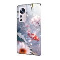 For Xiaomi 12 Pro Crystal Painted Leather Phone case(Koi)