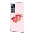 For Xiaomi 12T Pro Crystal Painted Leather Phone case(Love Peach)
