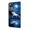 For Xiaomi 12T Pro Crystal Painted Leather Phone case(White Horse)