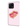 For Xiaomi 13 Crystal Painted Leather Phone case(Love Peach)