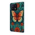 For Xiaomi 13 Crystal Painted Leather Phone case(Flower Butterfly)