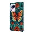For Xiaomi 13 Lite Crystal Painted Leather Phone case(Flower Butterfly)