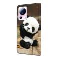 For Xiaomi 13 Lite Crystal Painted Leather Phone case(Panda)