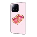 For Xiaomi 13 Pro Crystal Painted Leather Phone case(Love Peach)