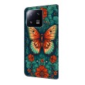 For Xiaomi 13 Pro Crystal Painted Leather Phone case(Flower Butterfly)