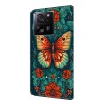 For Xiaomi 13T Pro Crystal Painted Leather Phone case(Flower Butterfly)