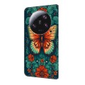 For Xiaomi 13 Ultra Crystal Painted Leather Phone case(Flower Butterfly)