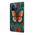 For Xiaomi Redmi 11A/12C Crystal Painted Leather Phone case(Flower Butterfly)
