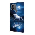 For Xiaomi Redmi A1/A1+ Crystal Painted Leather Phone case(White Horse)