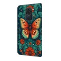 For Xiaomi Redmi Note 9/10X 4G Crystal Painted Leather Phone case(Flower Butterfly)