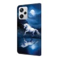For Xiaomi Redmi Note 12 Pro+ 5G Global Crystal Painted Leather Phone case(White Horse)