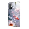 For Xiaomi Redmi Note 10 4G Crystal Painted Leather Phone case(Koi)