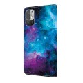 For Xiaomi Redmi Note 10 4G Crystal Painted Leather Phone case(Starry Sky)
