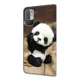 For Xiaomi Redmi Note 10 4G Crystal Painted Leather Phone case(Panda)